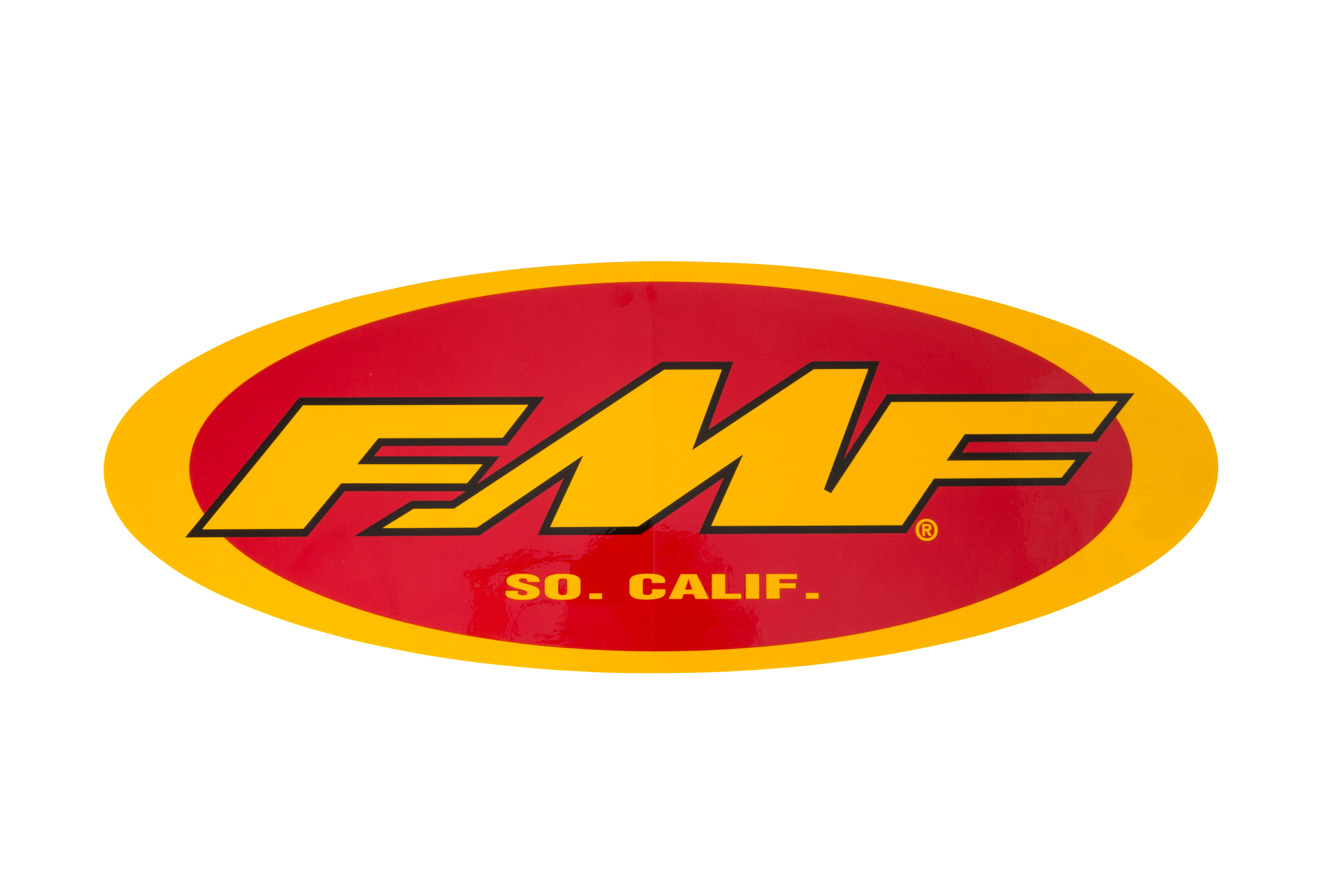 FMF 12.75" X 34.75" OVAL STKR (YELLOW) (INDIVIDUAL)